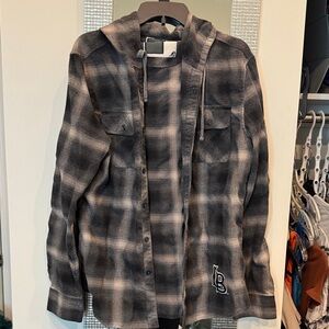 Plaid Hooded Shirt Jacket